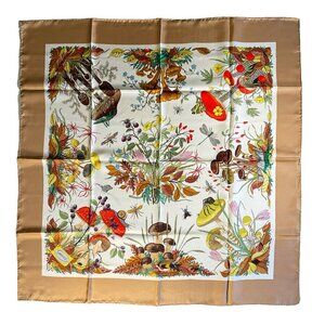 Vintage Gucci V. Accornero Silk Scarf - Mushroom Motif